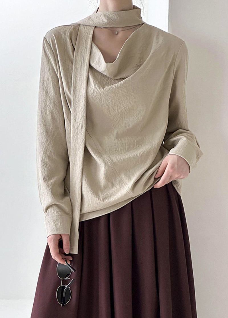 Original Design Khaki Ribbon Top Spring