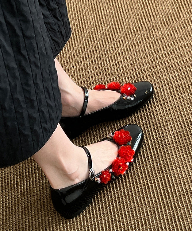 Silver Sheepskin Flat Shoes Splicing Buckle Strap