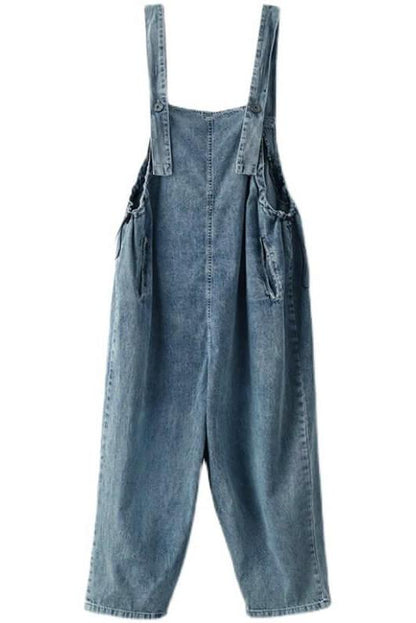 Denim Cotton Button Jumpsuits Dungarees