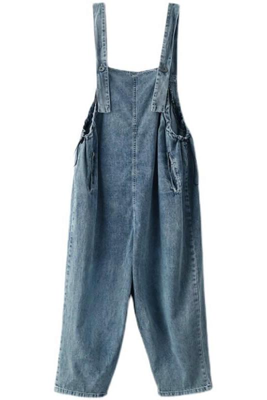 Denim Cotton Button Jumpsuits Dungarees