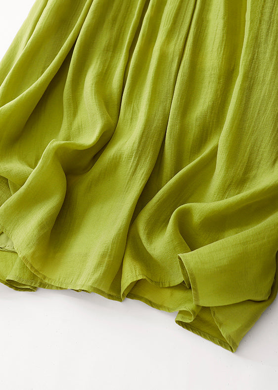 Grass Green Exra Large Hem Cotton Holiday Skirt Spring