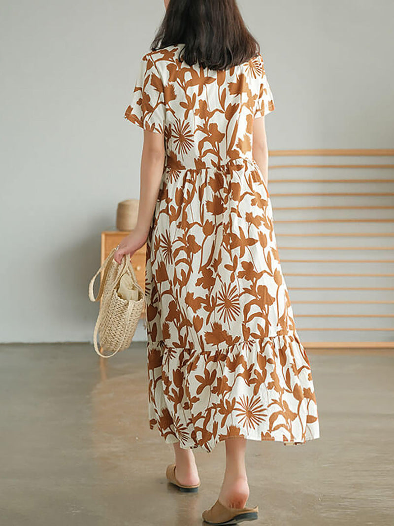 100% Cotton O-neck Dress