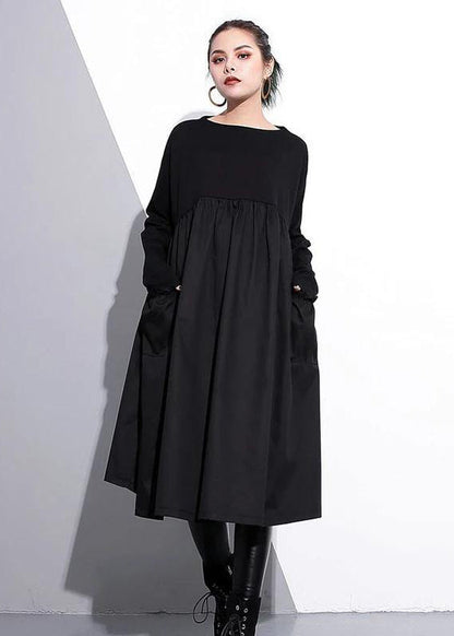 Cinched O Neck Cotton Clothes for Tutorials Purple Dresses