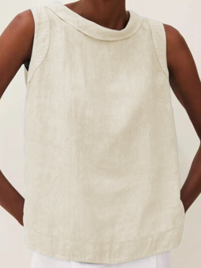 Color Cotton and Linen T-shirt