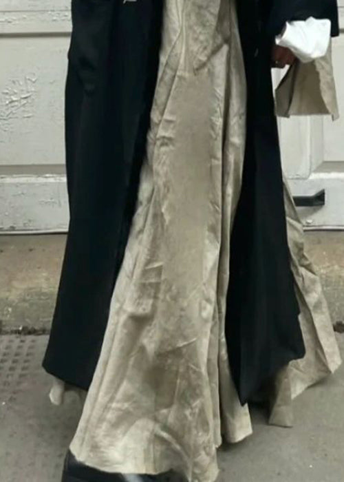 New Black Embroideried Cozy Cotton Long Cardigan Long Sleeve