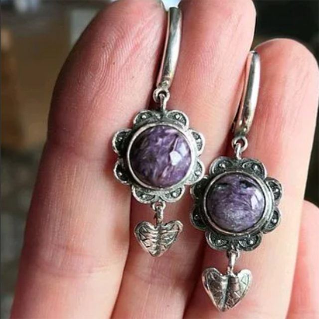 Earrings With Purple Stones