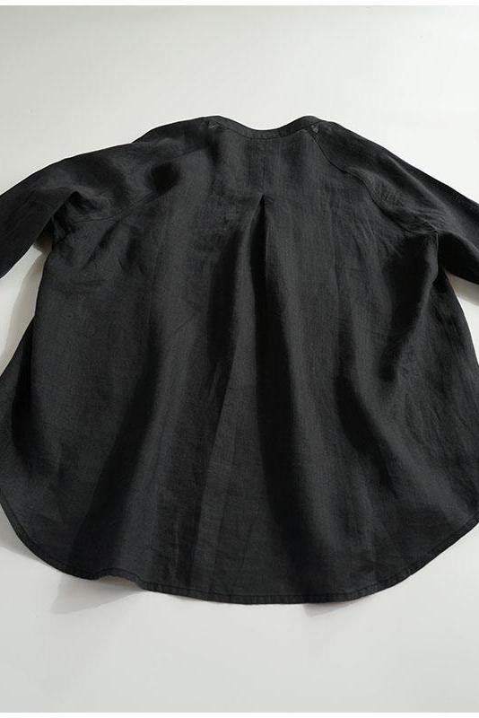 Simple Linen Blouse Tops
