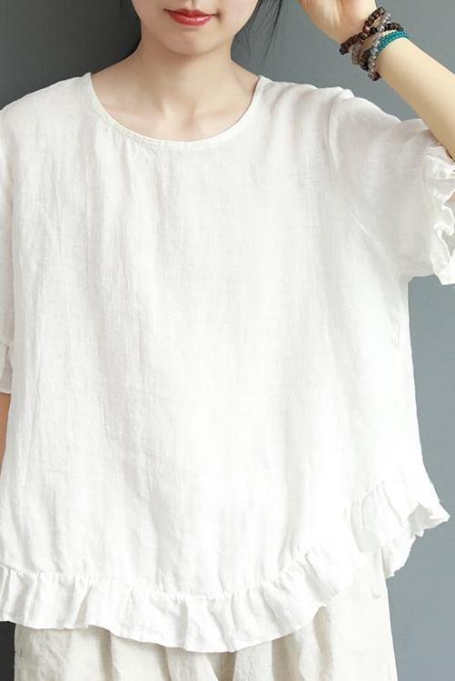 Loose Pure Color Button Down Shirt Summer Blouse