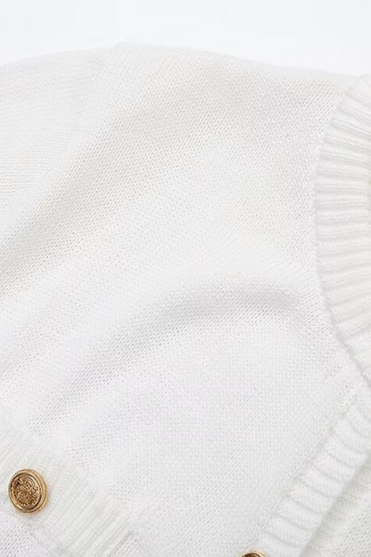 Daily Celebrities Color Buckle O Neck a Line Short Sleeve Dress
