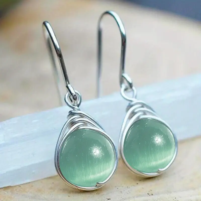 Green Drop Earrings