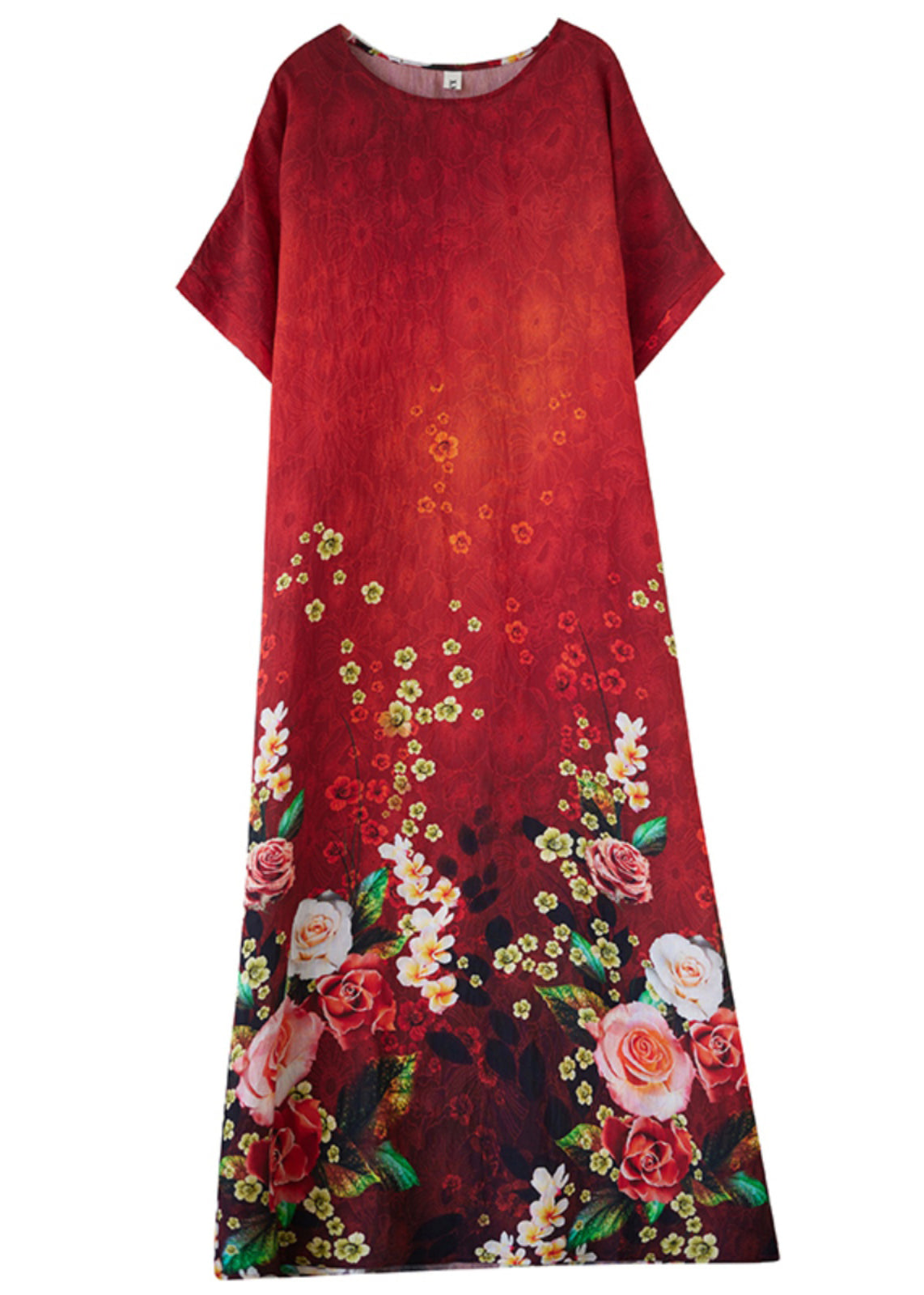 Handmade Red Oversized Cotton Maxi Dresses Summer