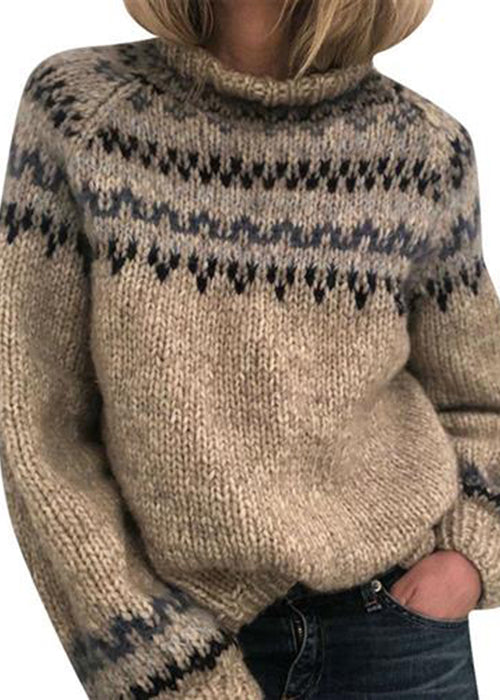 Red Striped Cozy Knit Sweaters Spring