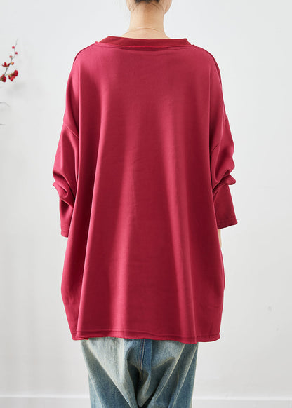 Mulberry Oversized Cotton Sweatshirts Top Spring