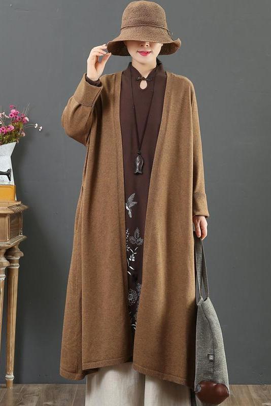 Organic Loose V Neck Knit Cardigan