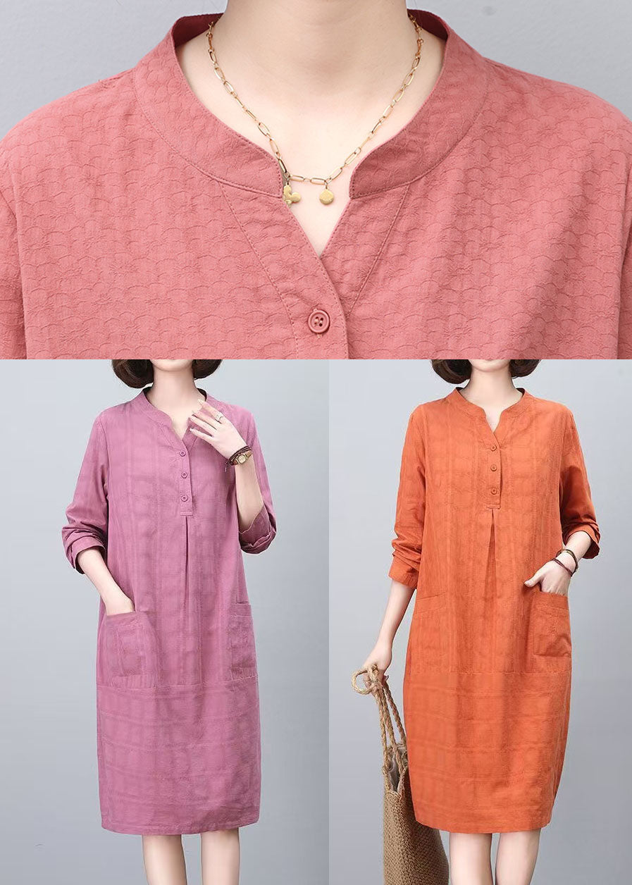 Purple Jacquard Cotton Day Dresses Spring