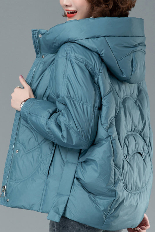 -new Winter Loose Hooded Down Coat Thickened Jacket