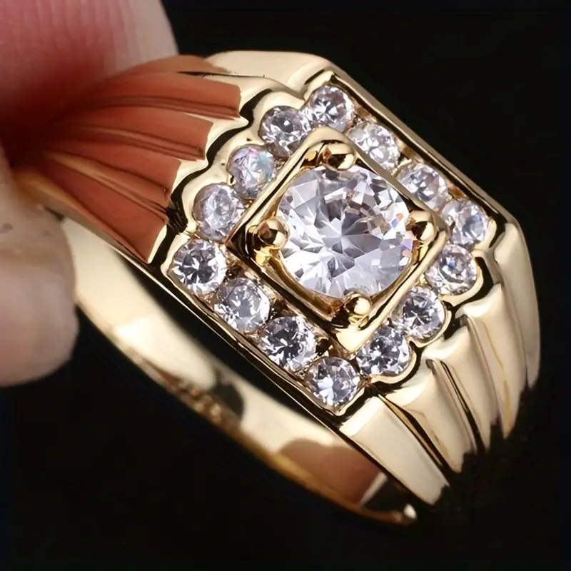Gold Layer Zirconia Ring