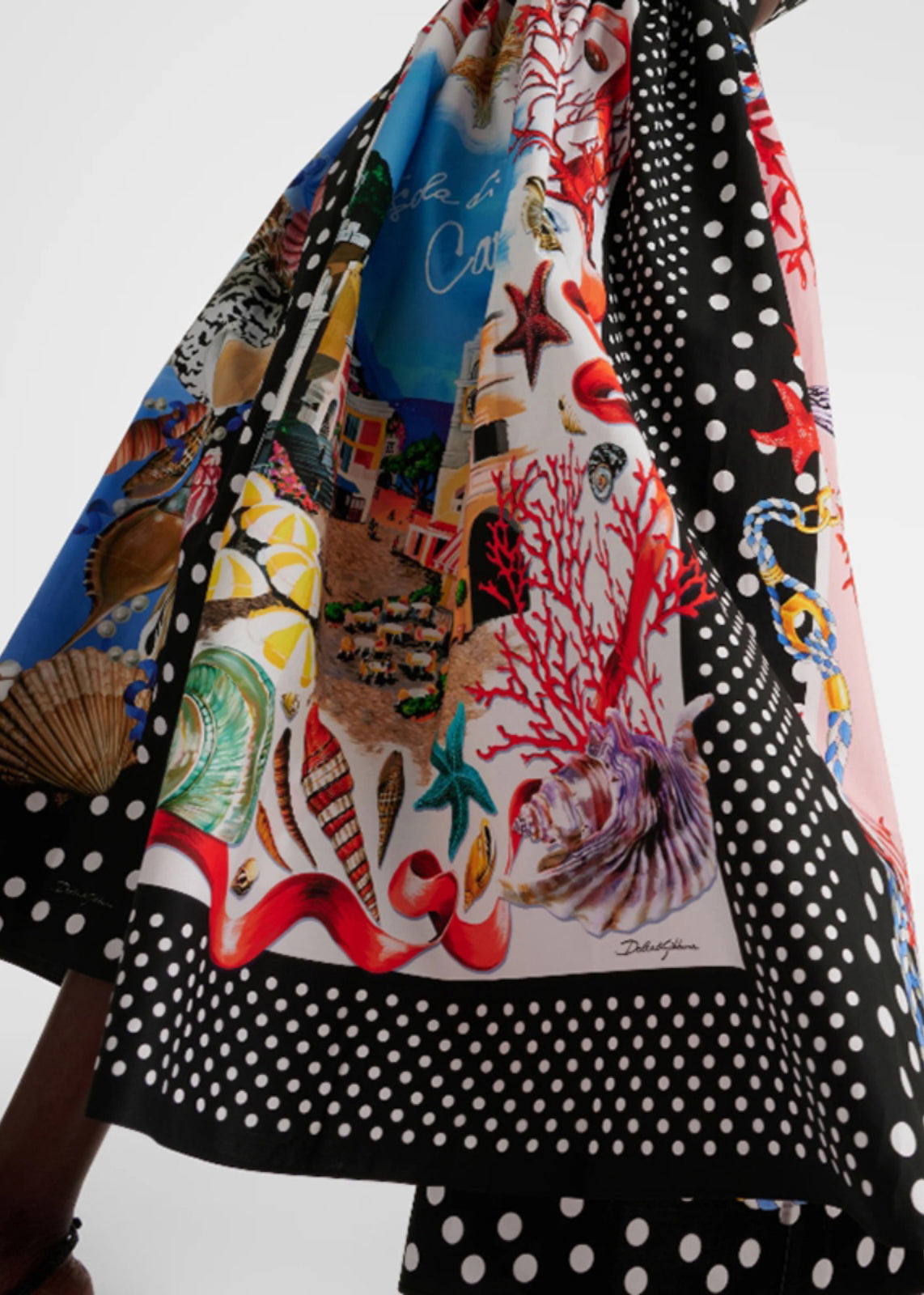 Black Dot Print Pockets Cotton Skirts Summer