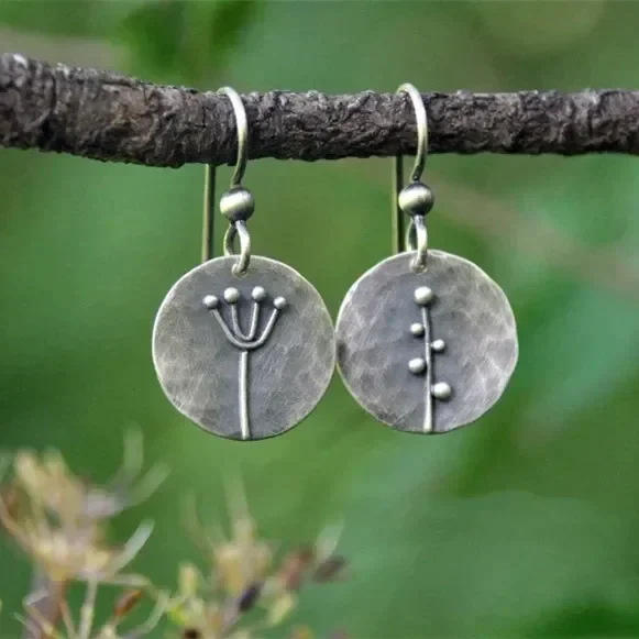 Rounded Silver Plated Earrings