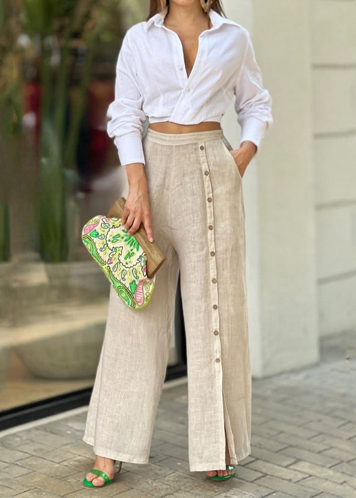 Blue Tops and Pants Cotton Two Pieces Set Summer