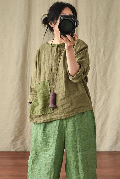 Patchwork Linen Shirt
