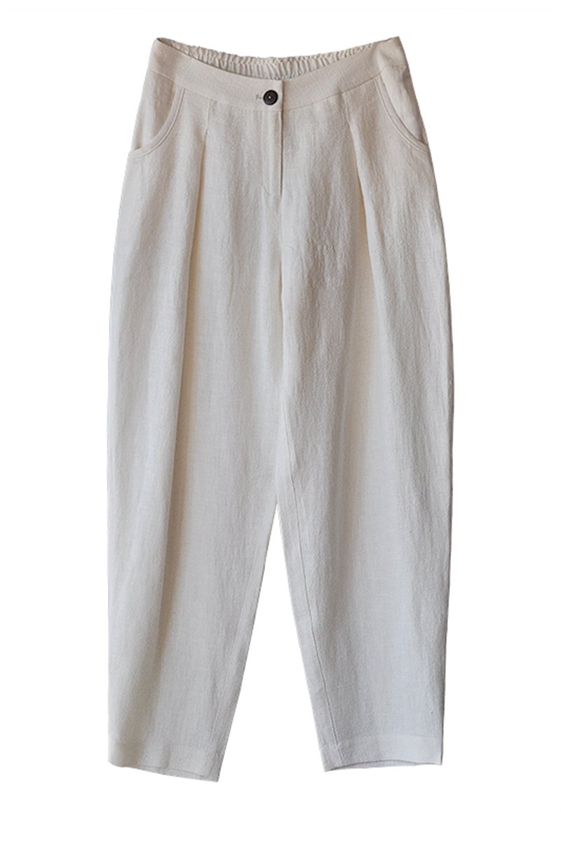 Long Cotton Linen Pencil Pants Loose Turnip Pants