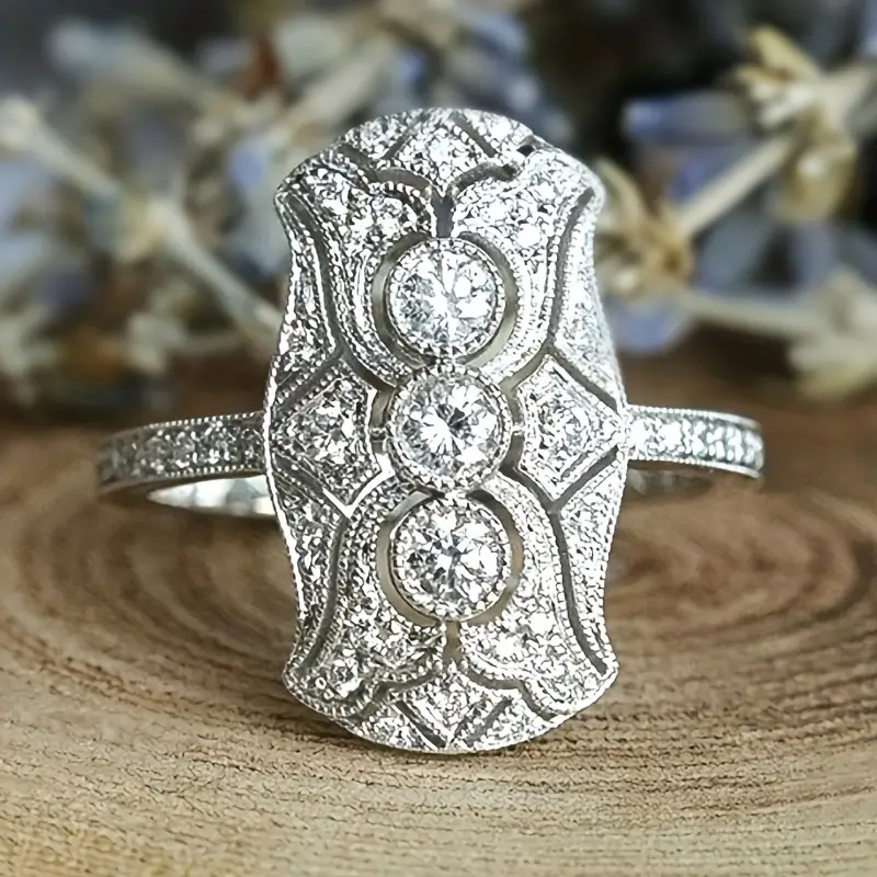 Bright Zirconia Silver Ring