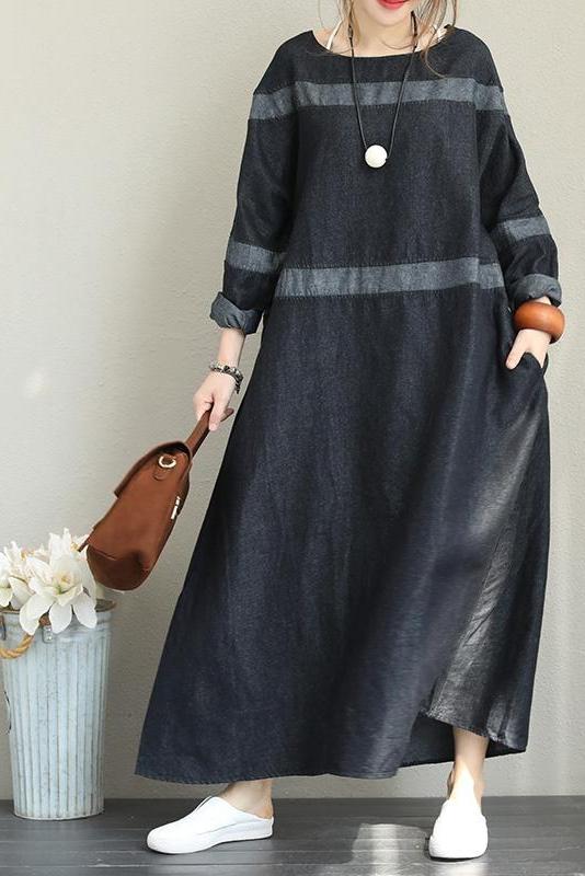 Black Denim Maxi Dresses Fall Clothes
