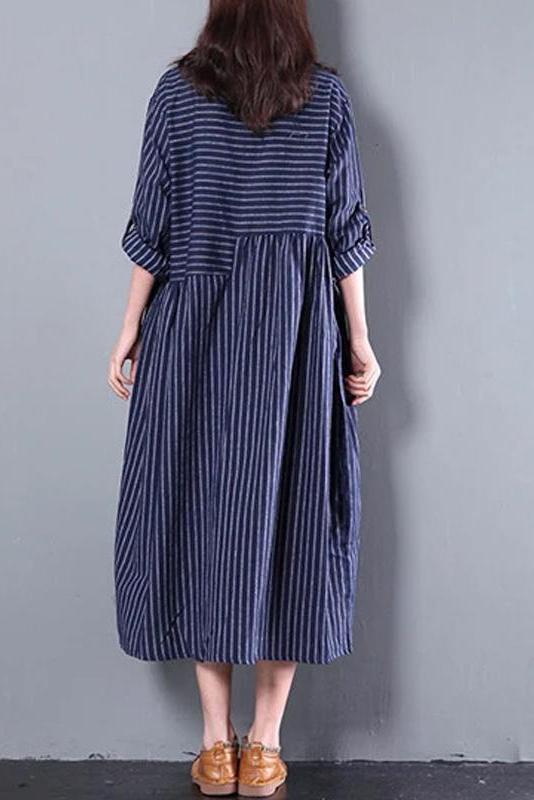 Limited Stock- Loose Stripe Long Sleeve Dress