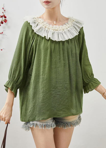 Diy Green Oversized Nail Bead Chiffon Shirts Bracelet Sleeve