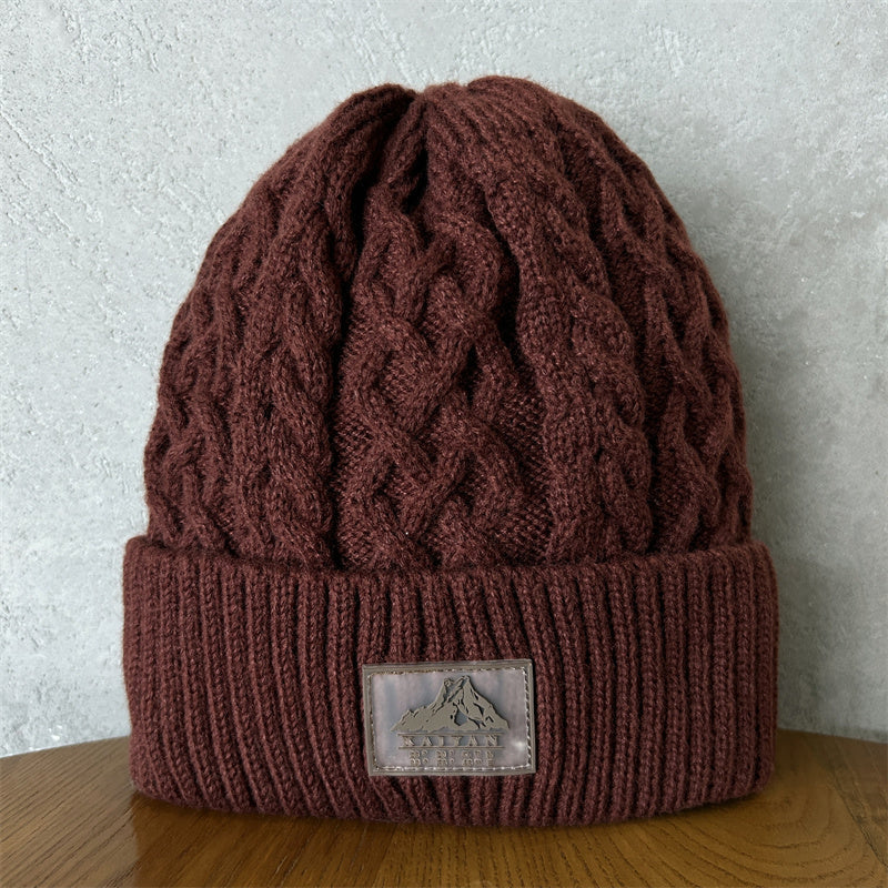 Unisex Thick Needle Wool Mountain Embroidery Knitted Hat artswardrobe