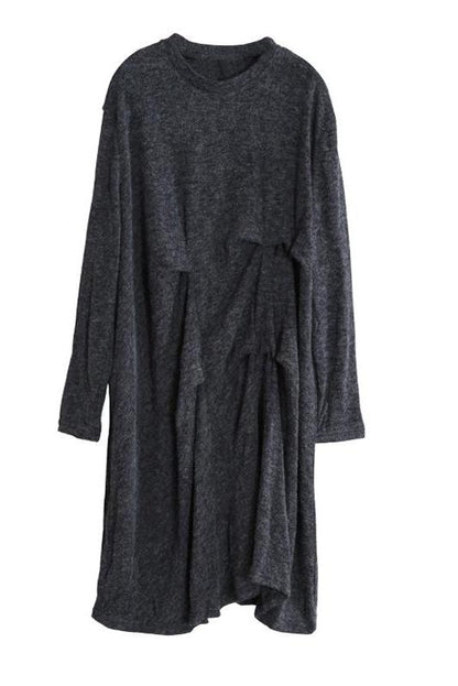 Retro Winter Irregularity Knit Dress