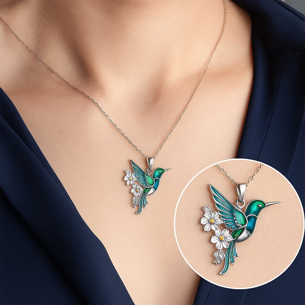 Turquoise Hummingbird Necklace With Bonus Earrings – Limited Time Offer