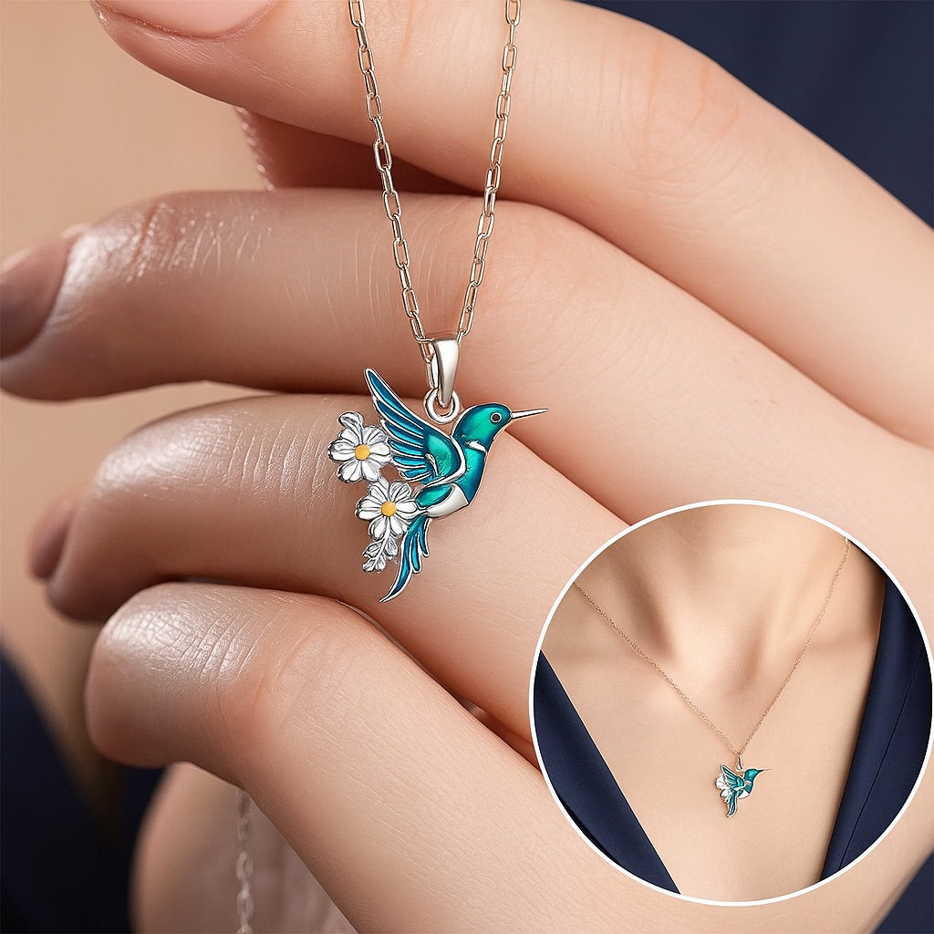 Turquoise Hummingbird Necklace With Bonus Earrings – Limited Time Offer