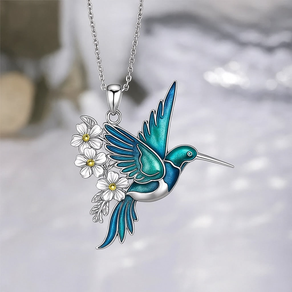 Turquoise Hummingbird Necklace With Bonus Earrings – Limited Time Offer