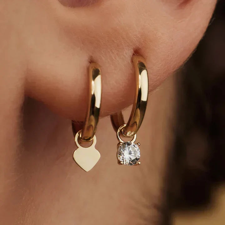 Larmes De Lune Stone Hoop Earrings