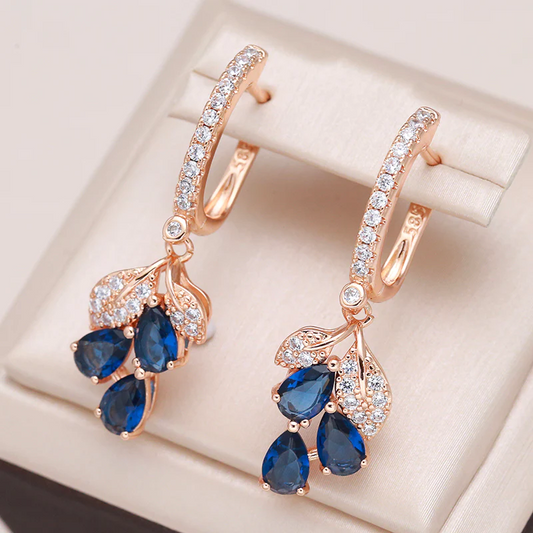 Aretes de Cristales Azules Elegantes