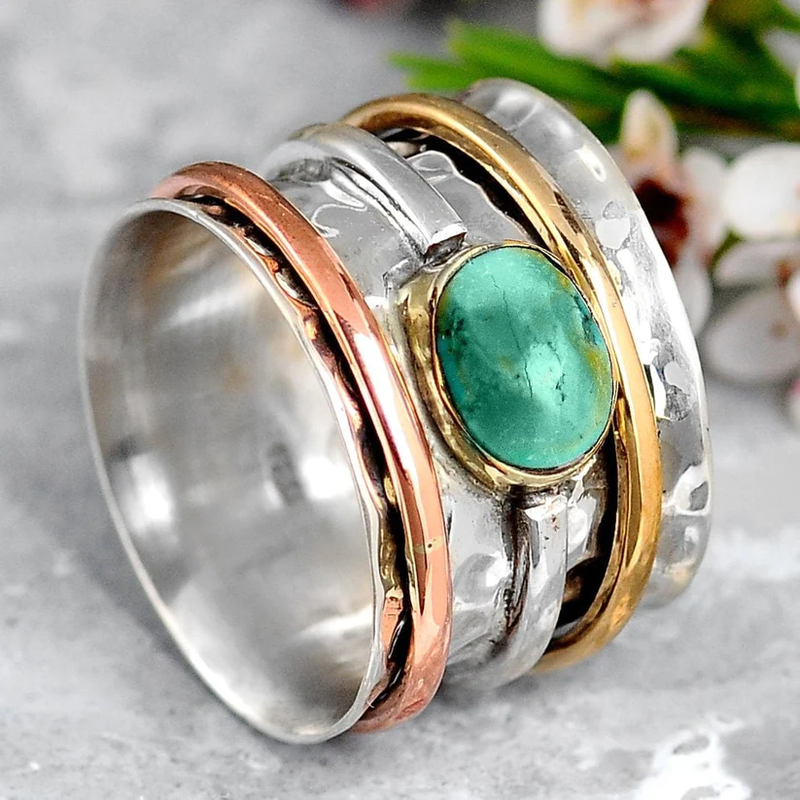 Gold & Silver Stone Ring