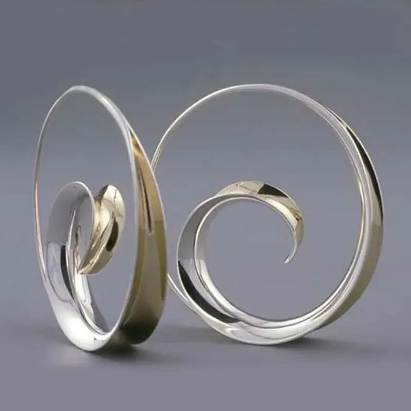 Retro Spiral Wave Earrings