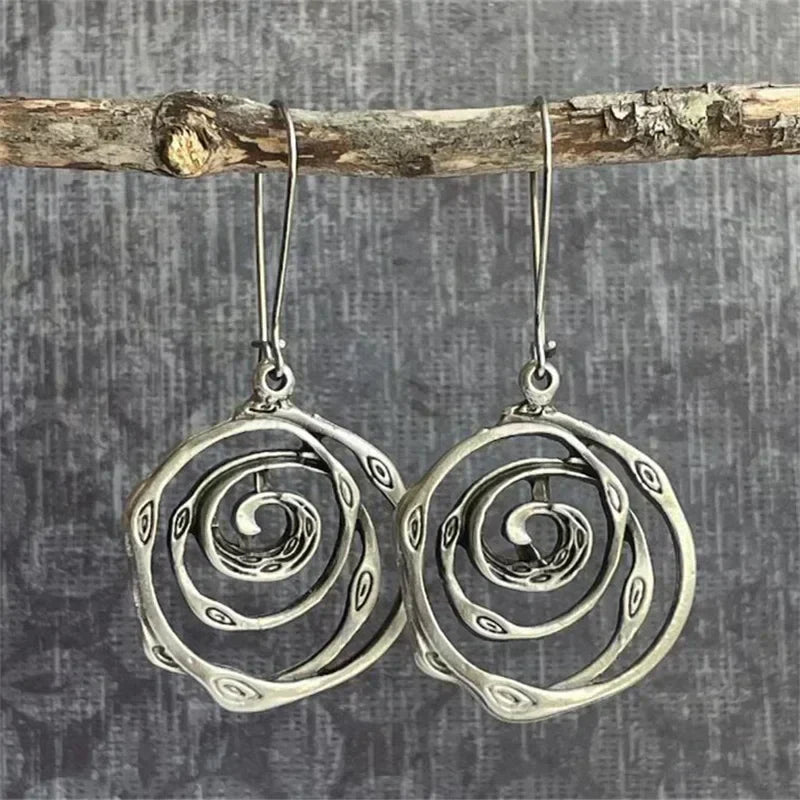 Silver Labyrinth Earrings