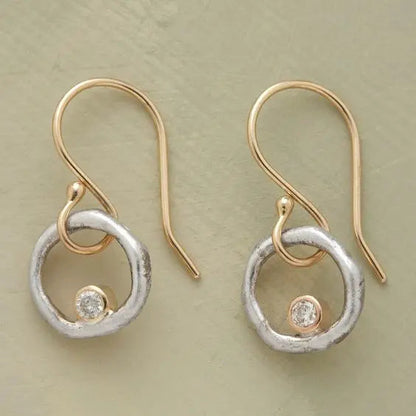 Gold & Silver Zirconia Earrings