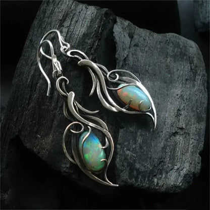 Earrings Made of Blue Opal in Silver