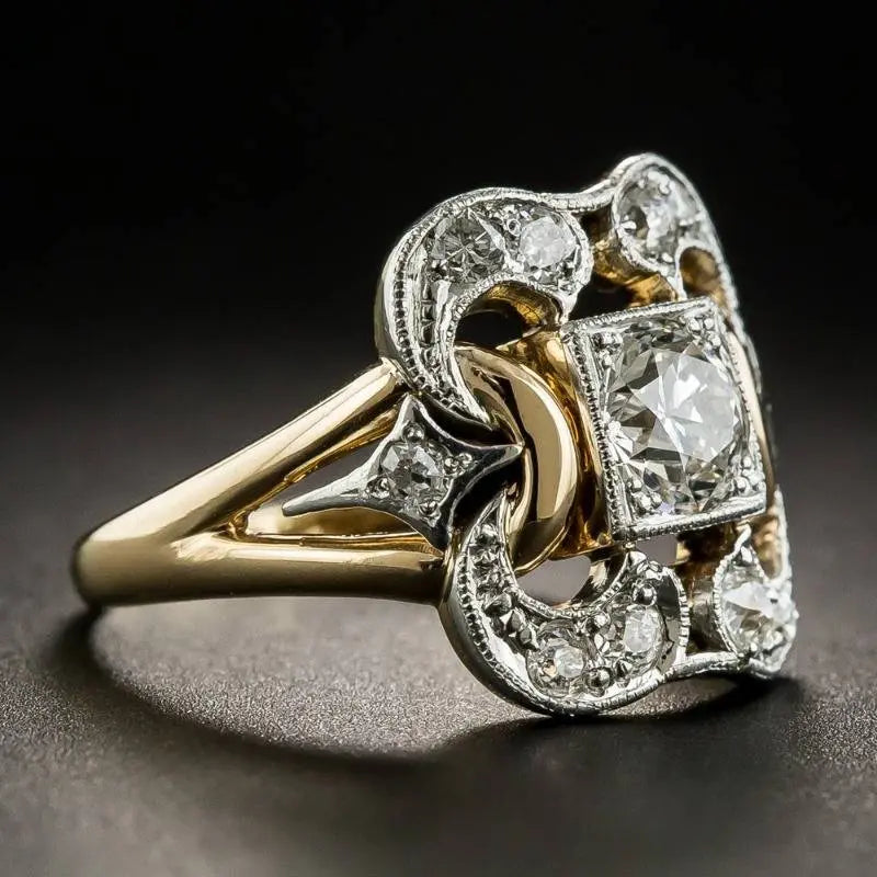 Golden Zircon Ring