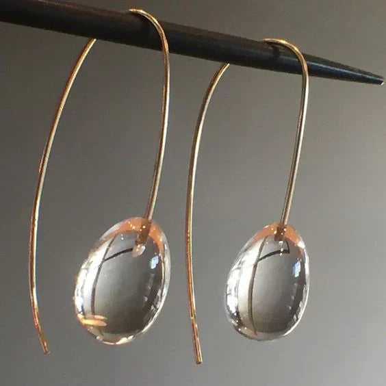 Grey Crystal Drop Earrings