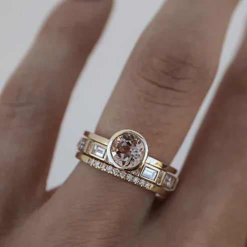 Gold Encrusted Crystal Ring