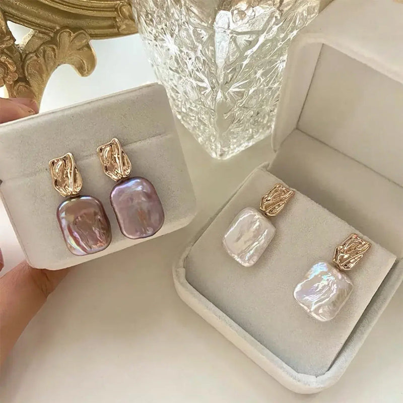 Baroque Pearl Gold Earrings