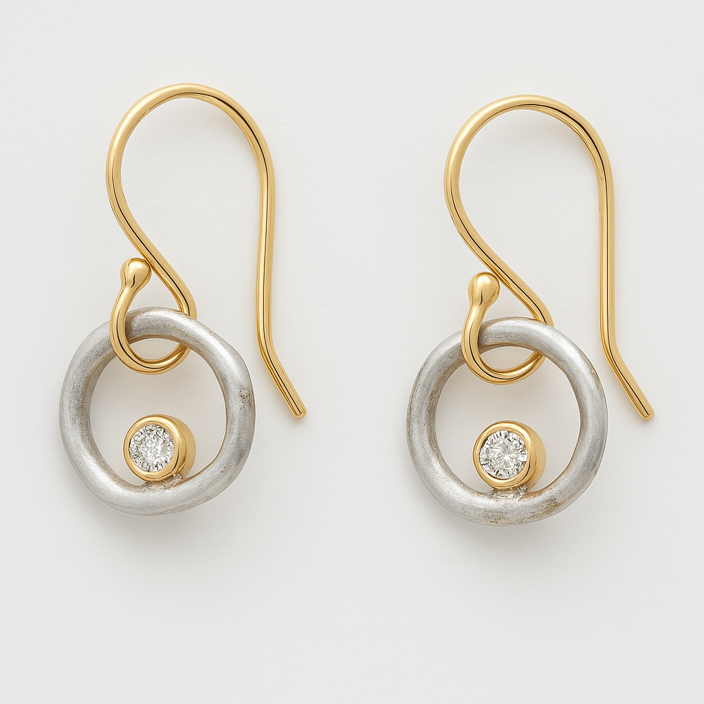 Gold & Silver Zirconia Earrings