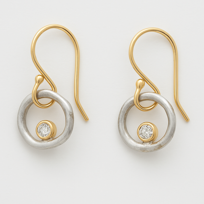 Gold & Silver Zirconia Earrings