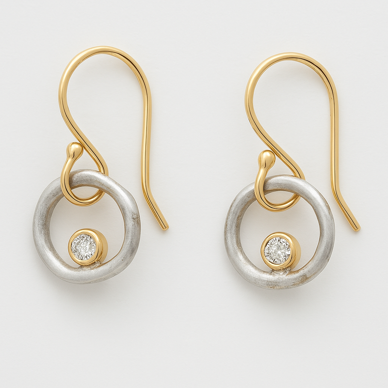 Gold & Silver Zirconia Earrings