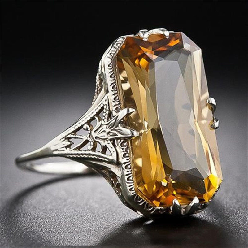 Anillo Naranja Brillante Vintage
